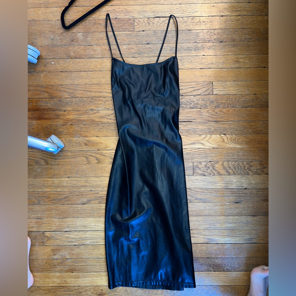 Aritzia Babaton Vegan Leather MIDI Dress in size 0 worn once